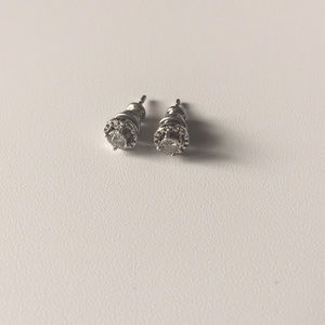 Swarovski Crystal Halo Solitaire Earring Silver One Size